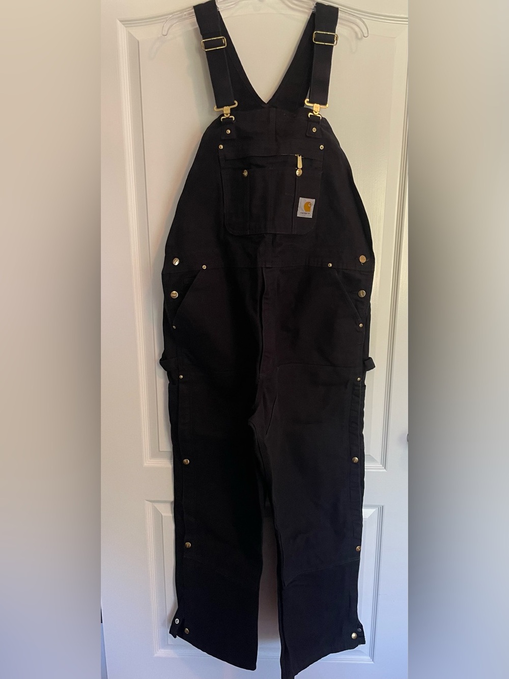 Carhartt Black Duck Bib Overalls with Brass Hardware 42x30